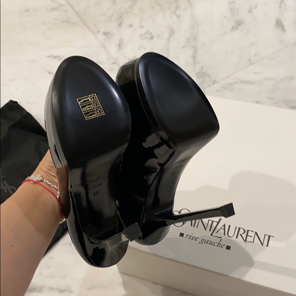 💯 authentic BNWT YSL saint laurent Black patent leather stilettos - Picture 6 of 7